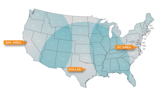 OnLive U.S. coverage map